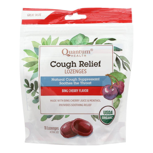 Buy Quantum Research Organic Cough Relief Lozenges - Bing Cherry - 18 Count  at OnlyNaturals.us