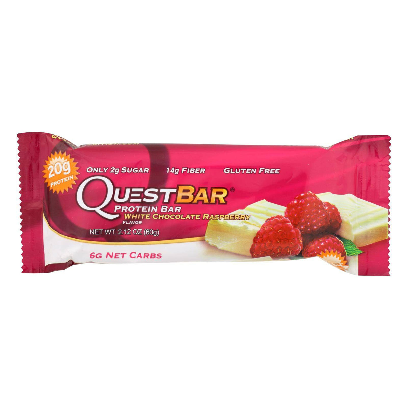Buy Quest Bar - White Chocolate Raspberry - 2.12 Oz - Case Of 12  at OnlyNaturals.us