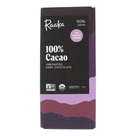 Raaka Chocolate - Bar 100% Cacao - Case Of 12 - 1.8 Oz | OnlyNaturals.us