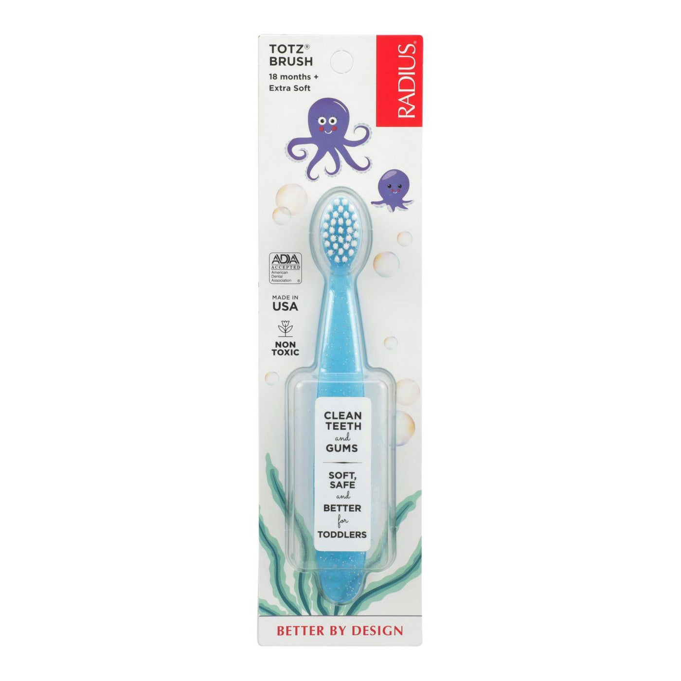 Buy Radius - Totz Toothbrush 18+ Months - Extra Soft - Clear Sparkle - Case Of 6  at OnlyNaturals.us