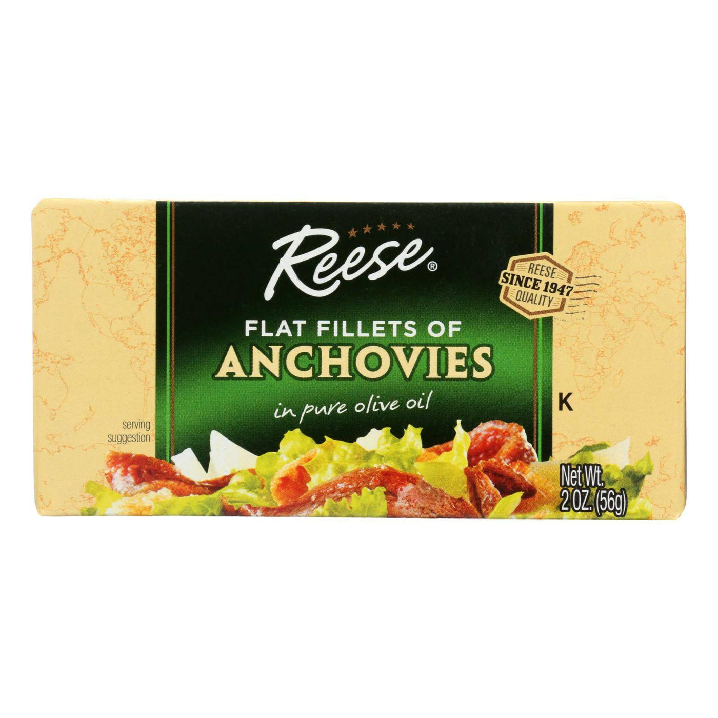Reese Anchovies - Flat Fillets - In Pure Olive Oil - 2 Oz - Case Of 10 | OnlyNaturals.us
