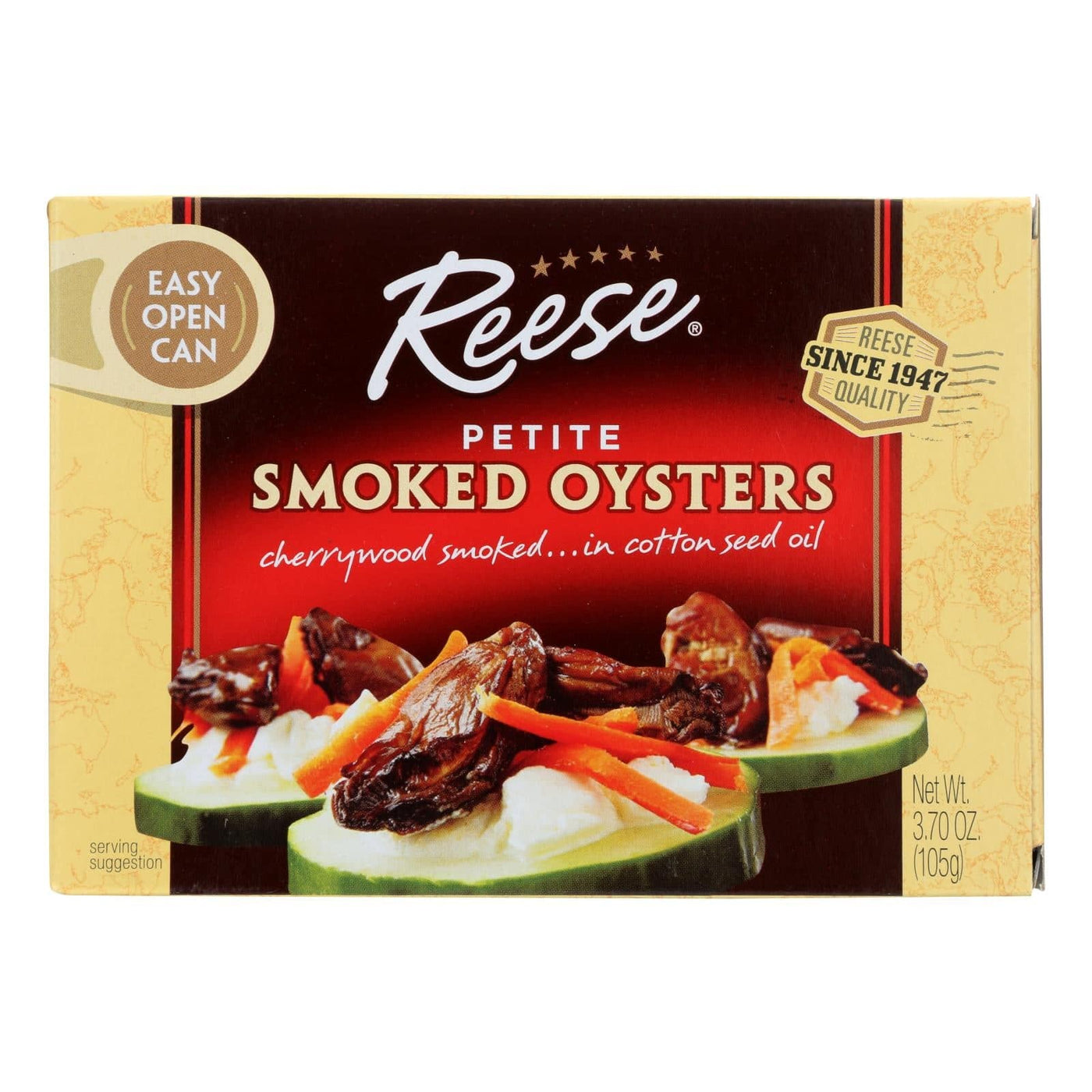 Reese Oysters - Smoked - Petite - Case Of 10 - 3.7 Oz | OnlyNaturals.us