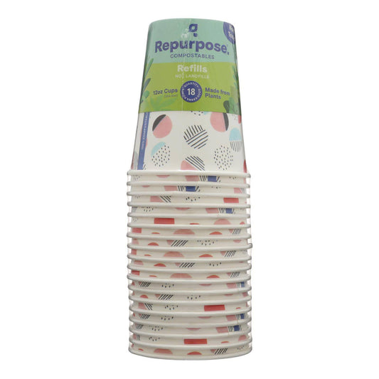 Repurpose - Cups Compostable 12 Oz - Case Of 12 - 18 Ct | OnlyNaturals.us