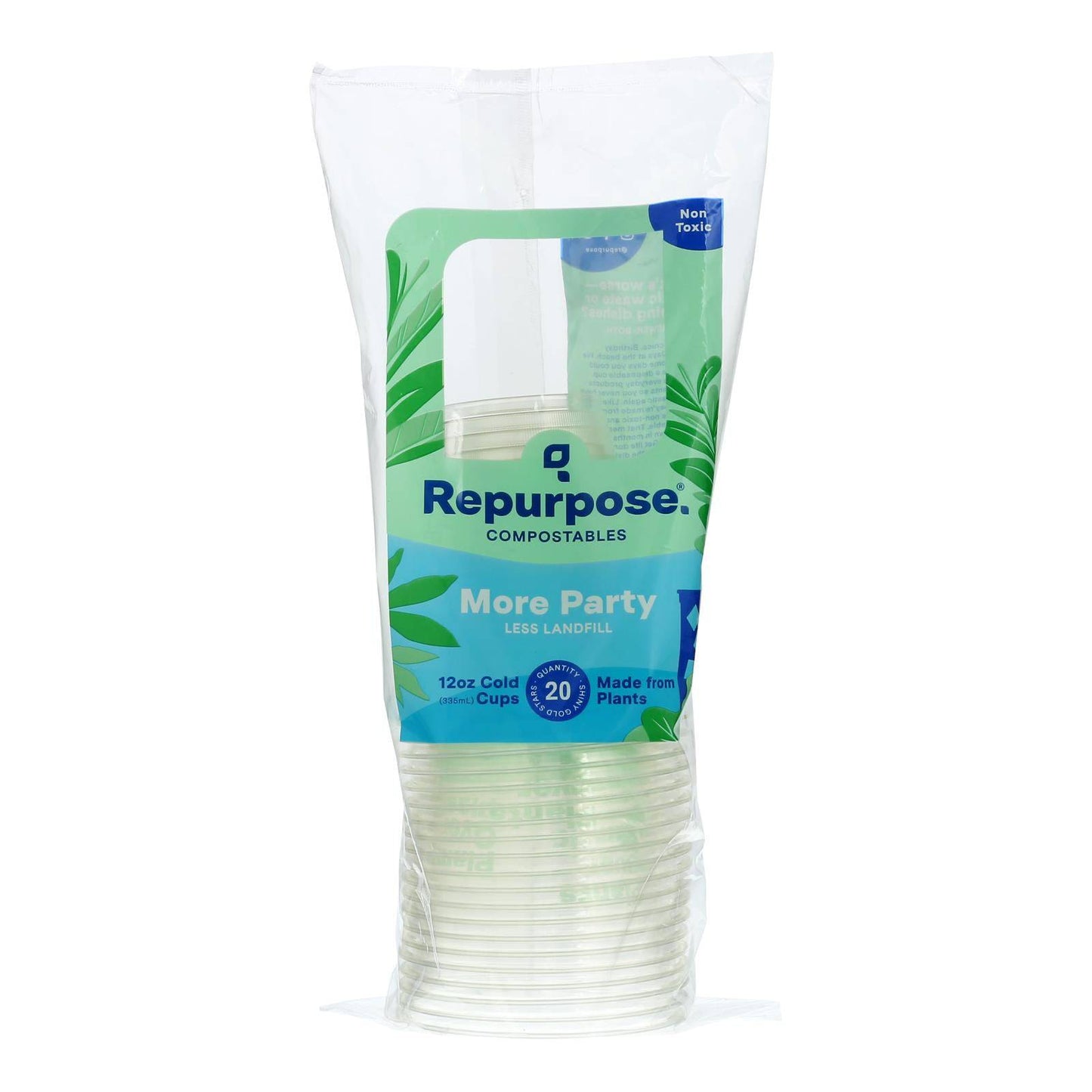 Repurpose Clear Compostable Cups - Case Of 12 - 20 Count | OnlyNaturals.us