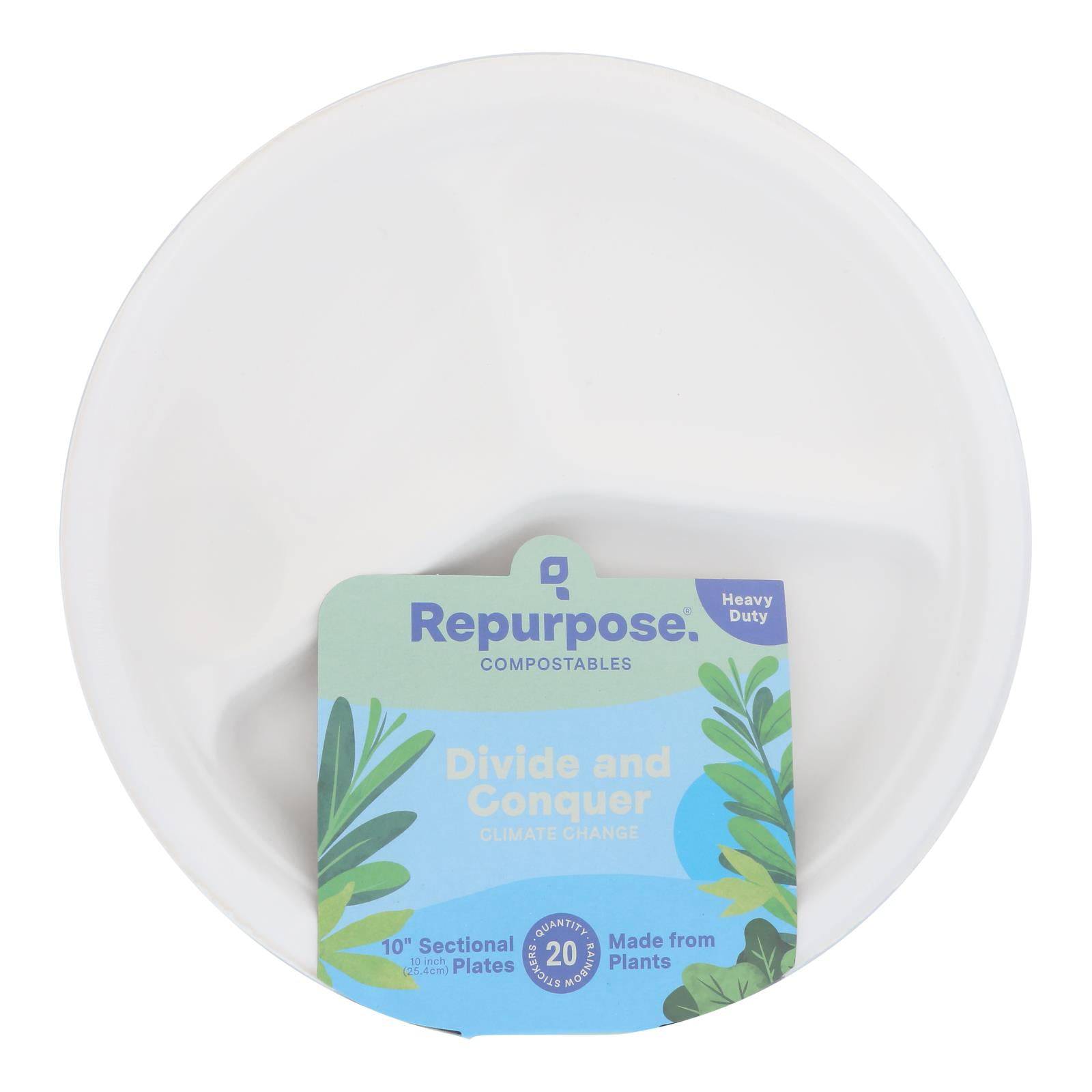 Repurpose Sectional Plates - Case Of 12 - 20 Count | OnlyNaturals.us