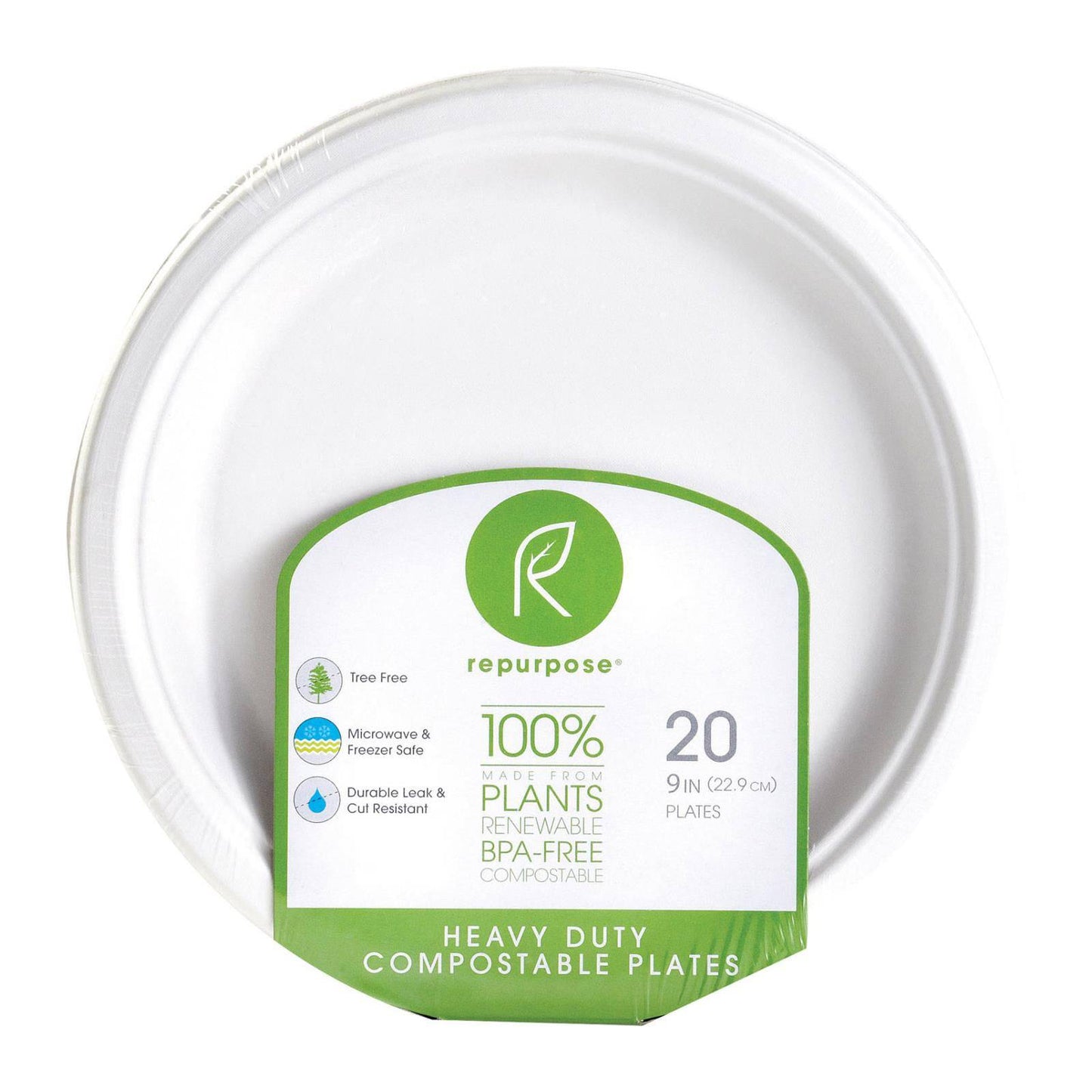 Repurpose Compostable Bagasse Plates - Case Of 12 - 20 Count | OnlyNaturals.us