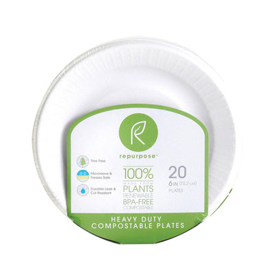 Buy Repurpose Compostable Bagasse Plates - Case Of 24 - 20 Count  at OnlyNaturals.us