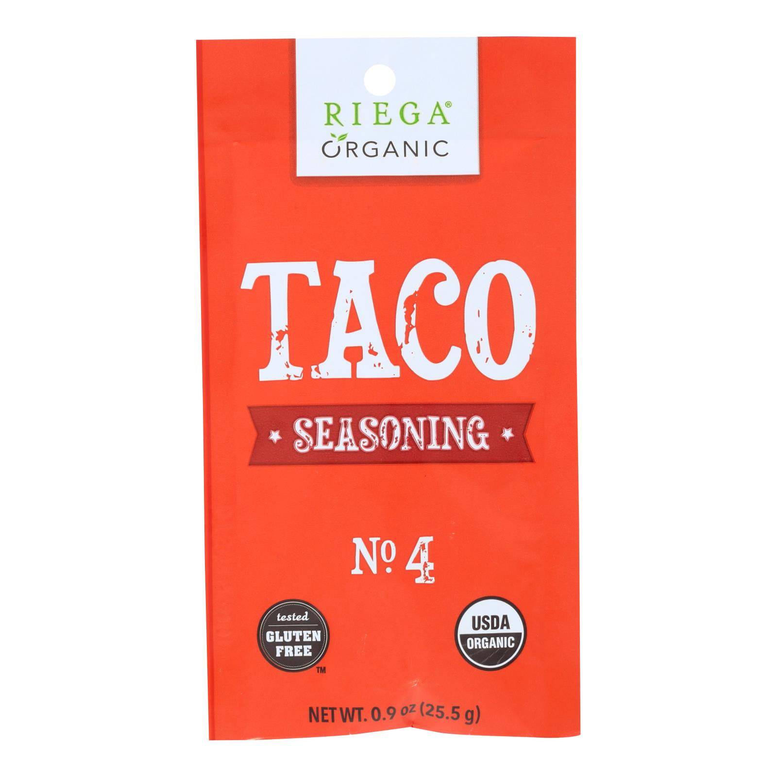 Riega Foods Seasoning - Organic - Taco - No. 4 - .9 Oz - Case Of 8 | OnlyNaturals.us