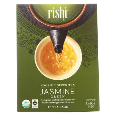 Buy Rishi Organic Green Tea - Jasmine - Case Of 6 - 15 Bags  at OnlyNaturals.us
