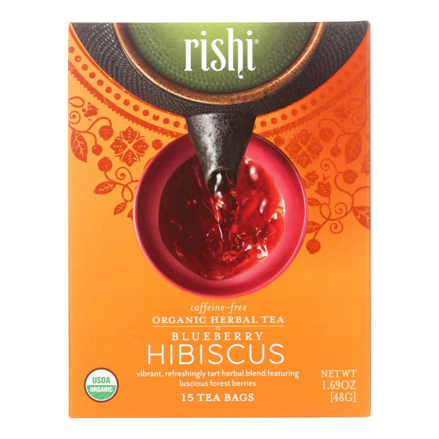 Buy Rishi Organic Tea - Blueberry Hibiscus - Case Of 6 - 15 Bags  at OnlyNaturals.us