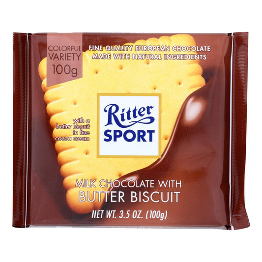 Buy Ritter Sport Chocolate Bar - Milk Chocolate - Butter Biscuit - 3.5 Oz Bars - Case Of 11  at OnlyNaturals.us