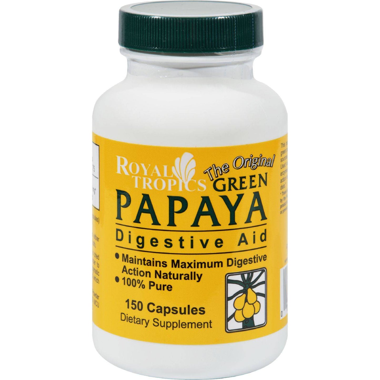 Buy Royal Tropics The Original Green Papaya Digestive Aid - 150 Capsules  at OnlyNaturals.us