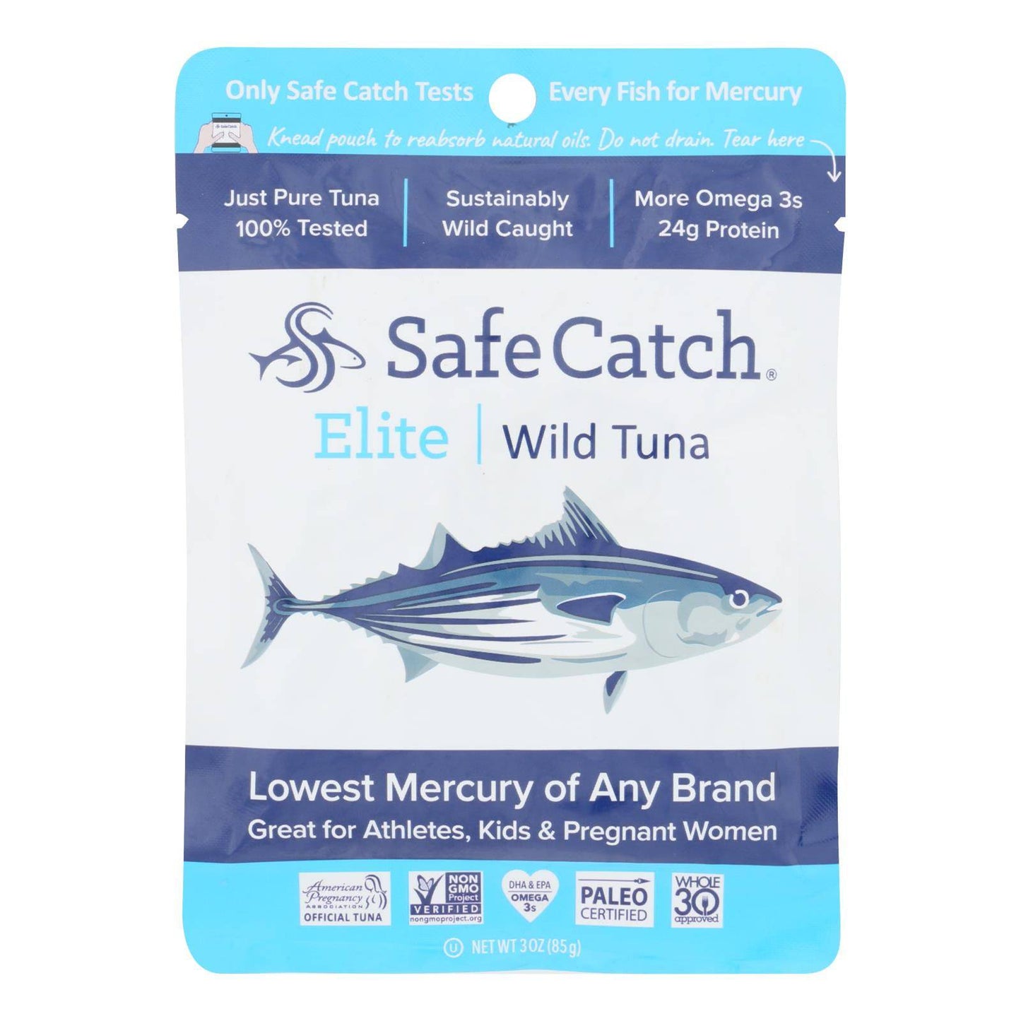 Safe Catch - Tuna Elite Wild Ss Pouch - Case Of 12 - 3 Oz | OnlyNaturals.us