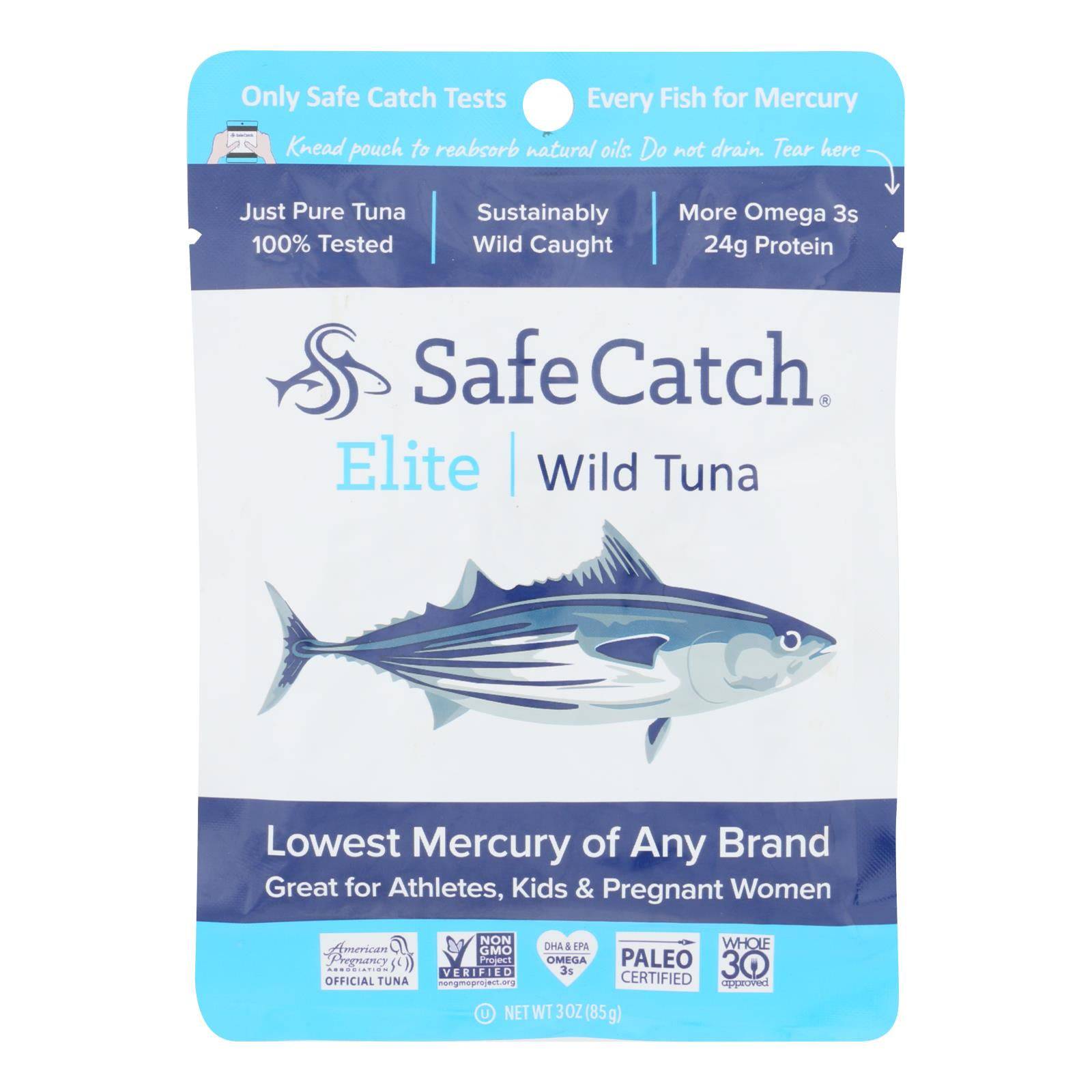 Safe Catch - Tuna Elite Wild Ss Pouch - Case Of 12 - 3 Oz | OnlyNaturals.us