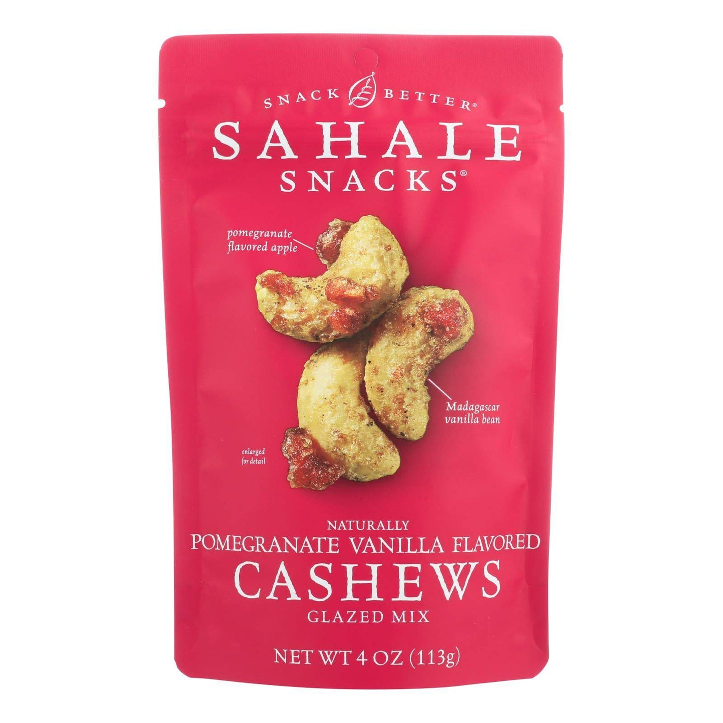 Buy Sahale Snacks Cashews Glazed Nuts - Pomegranate And Vanilla - Case Of 6 - 4 Oz.  at OnlyNaturals.us