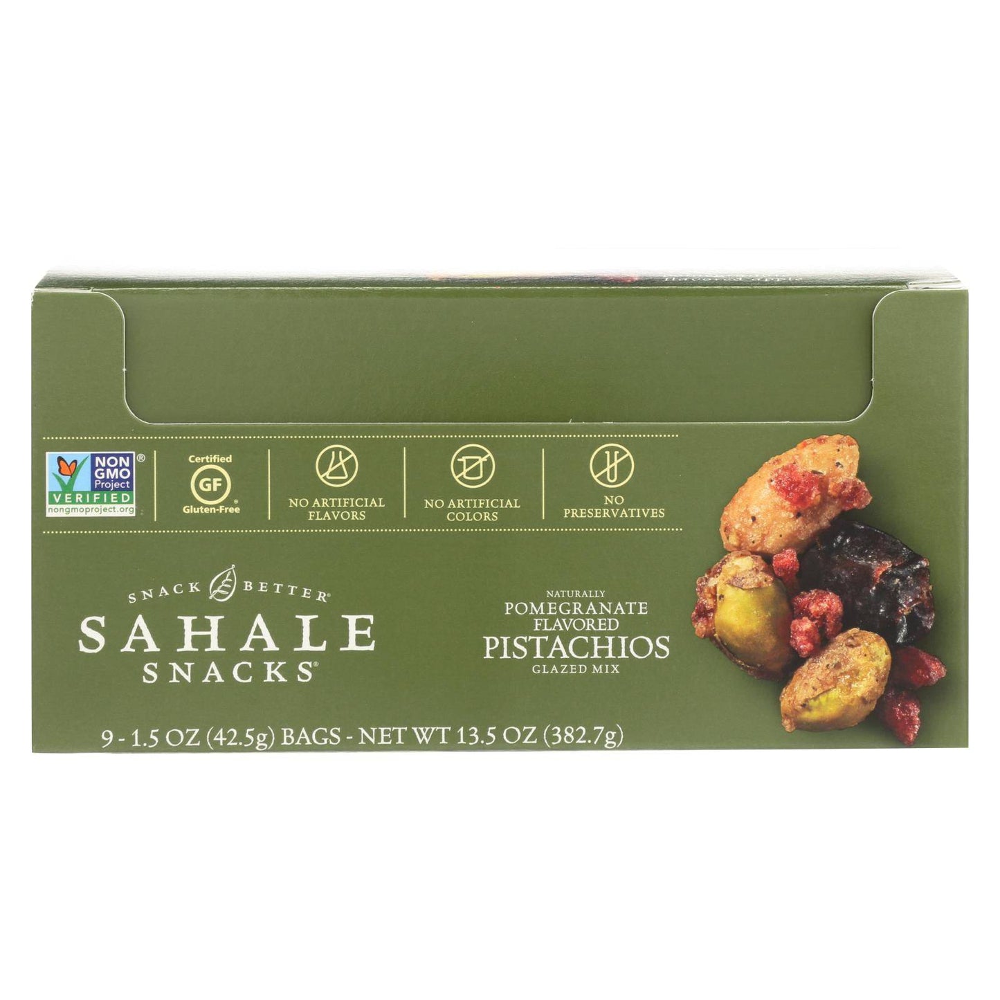 Sahale Glazed Mix With Pomegranate Flavored Pistachios  - Case Of 9 - 1.5 Oz | OnlyNaturals.us