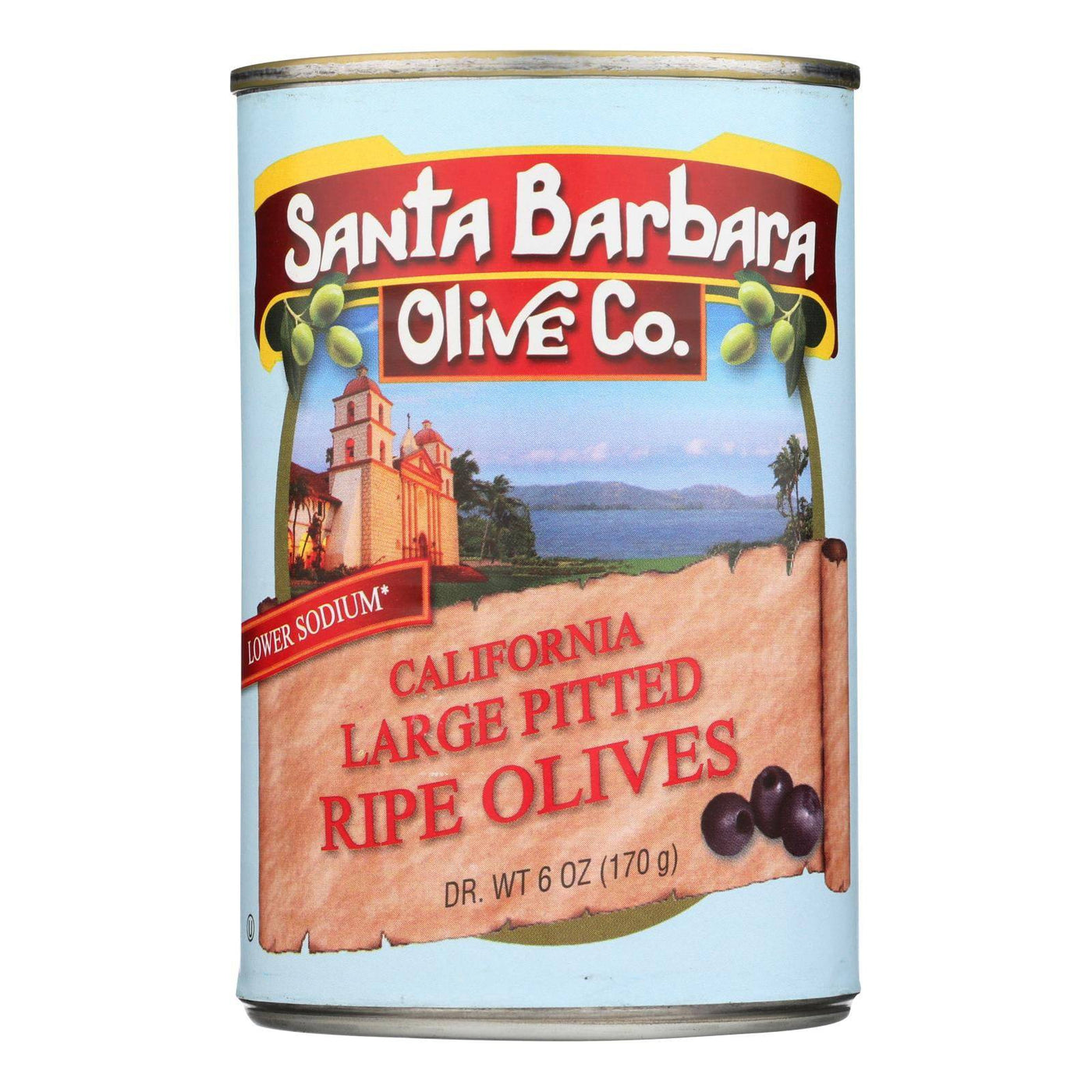 Buy Santa Barbara Pitted Olives - Large Black - Case Of 12 - 5.75 Oz.  at OnlyNaturals.us