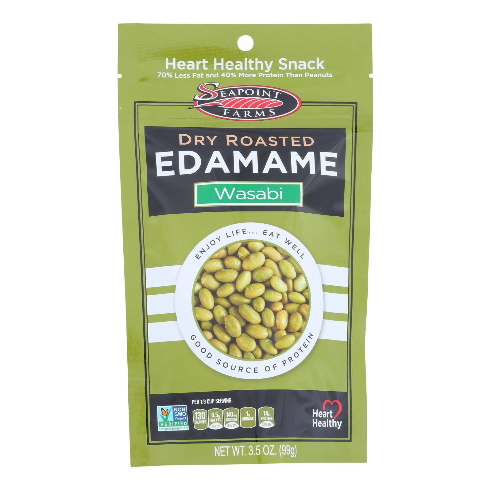 Buy Seapoint Farms Dry Roasted Edamame - Spicy Wasabi - Case Of 12 - 3.5 Oz.  at OnlyNaturals.us