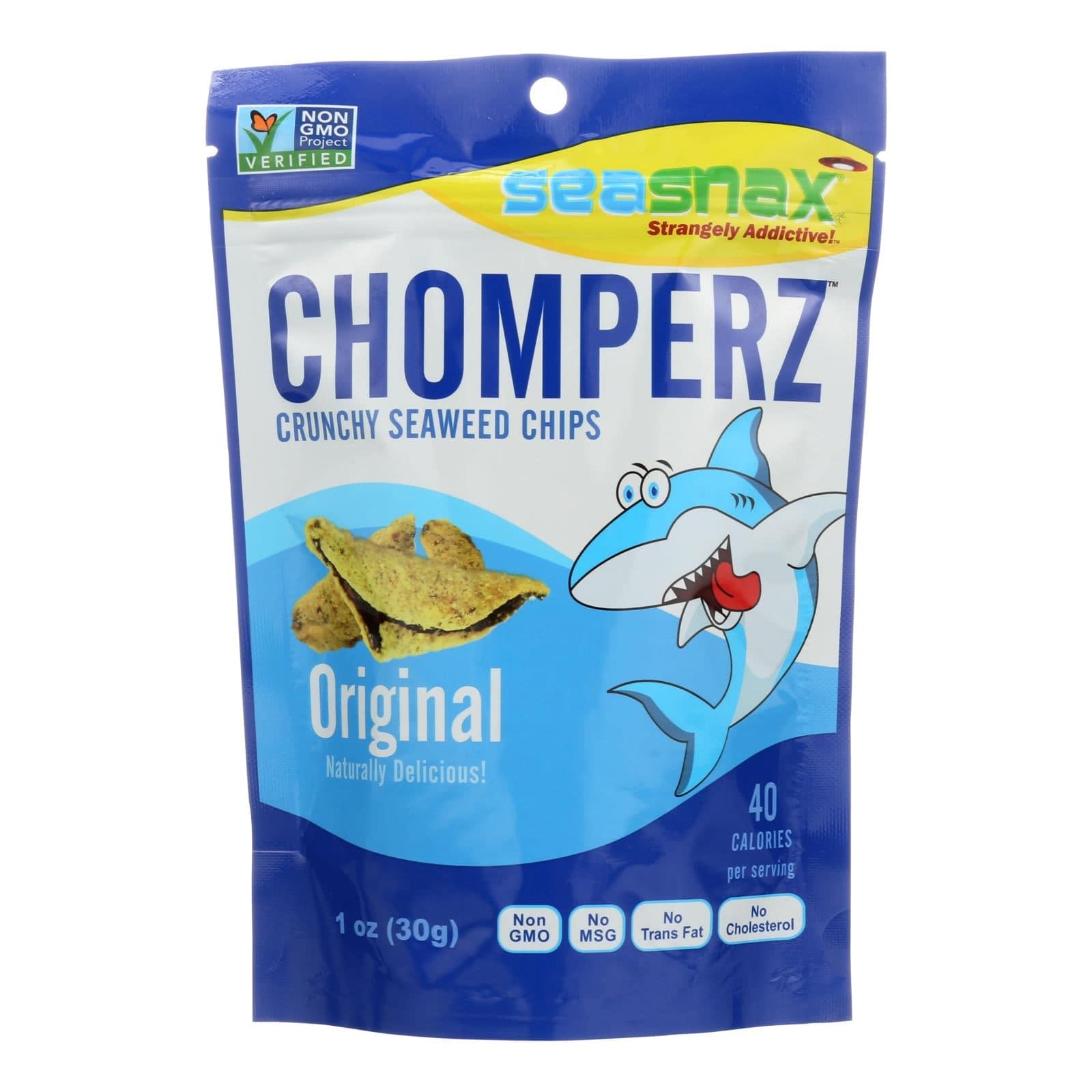 Seasnax Chomperz Crunchy Seaweed Chips - Original - Case Of 8 - 1 Oz. | OnlyNaturals.us