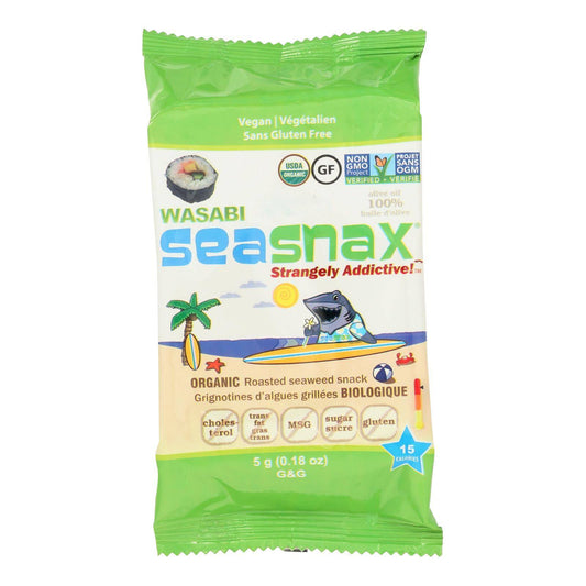 Seasnax Premium Roasted Seaweed Snacks - Wasabi - Case Of 24 - 0.18 Oz. | OnlyNaturals.us