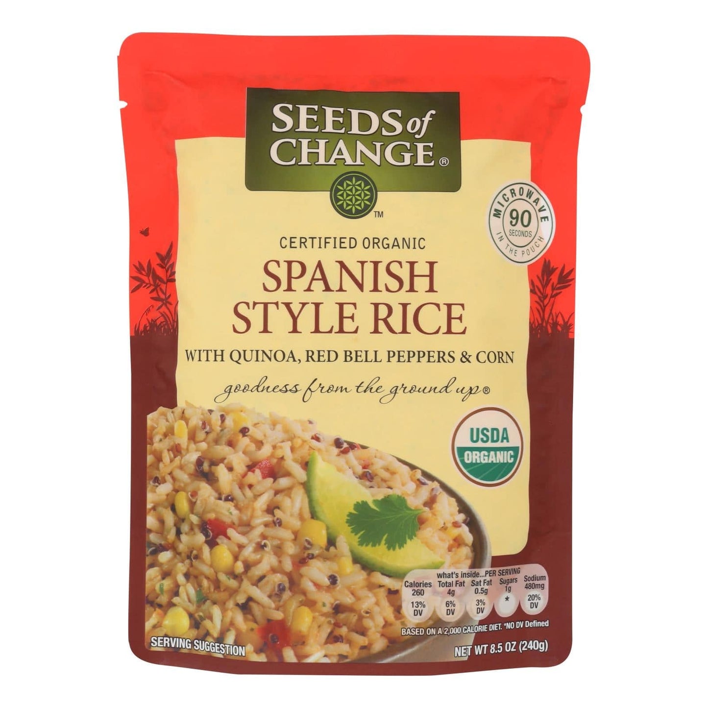 Seeds Of Change Organic Microwavable Spanish Style Rice With Quinoa - Case Of 12 - 8.5 Oz. | OnlyNaturals.us