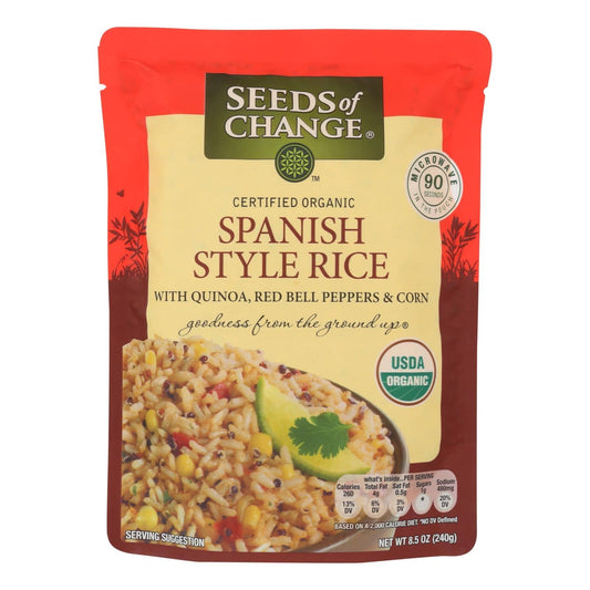 Seeds Of Change Organic Microwavable Spanish Style Rice With Quinoa - Case Of 12 - 8.5 Oz. | OnlyNaturals.us
