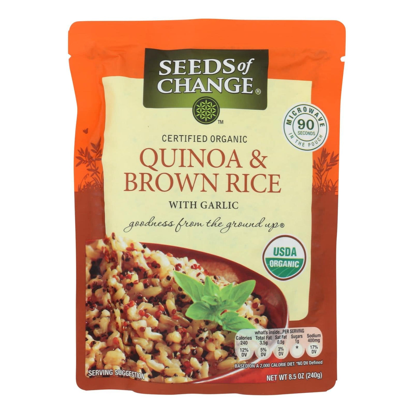 Buy Seeds Of Change Organic Quinoa And Brown Rice With Garlic - Case Of 12 - 8.5 Oz.  at OnlyNaturals.us
