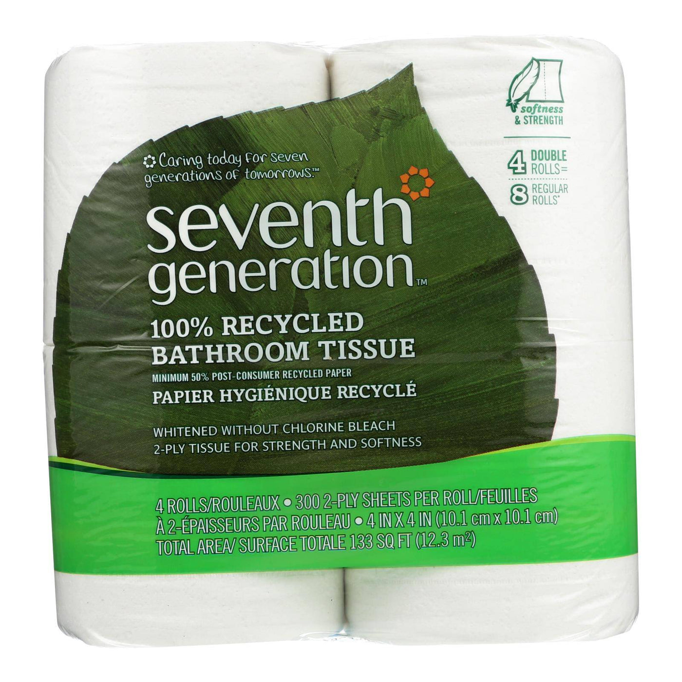Seventh Generation Bathroom Tissue - Case Of 12 - 300 Count | OnlyNaturals.us