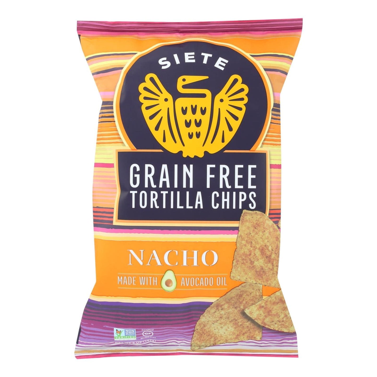 Siete Tortilla Chip - Nacho - Case Of 12 - 5 Oz | OnlyNaturals.us