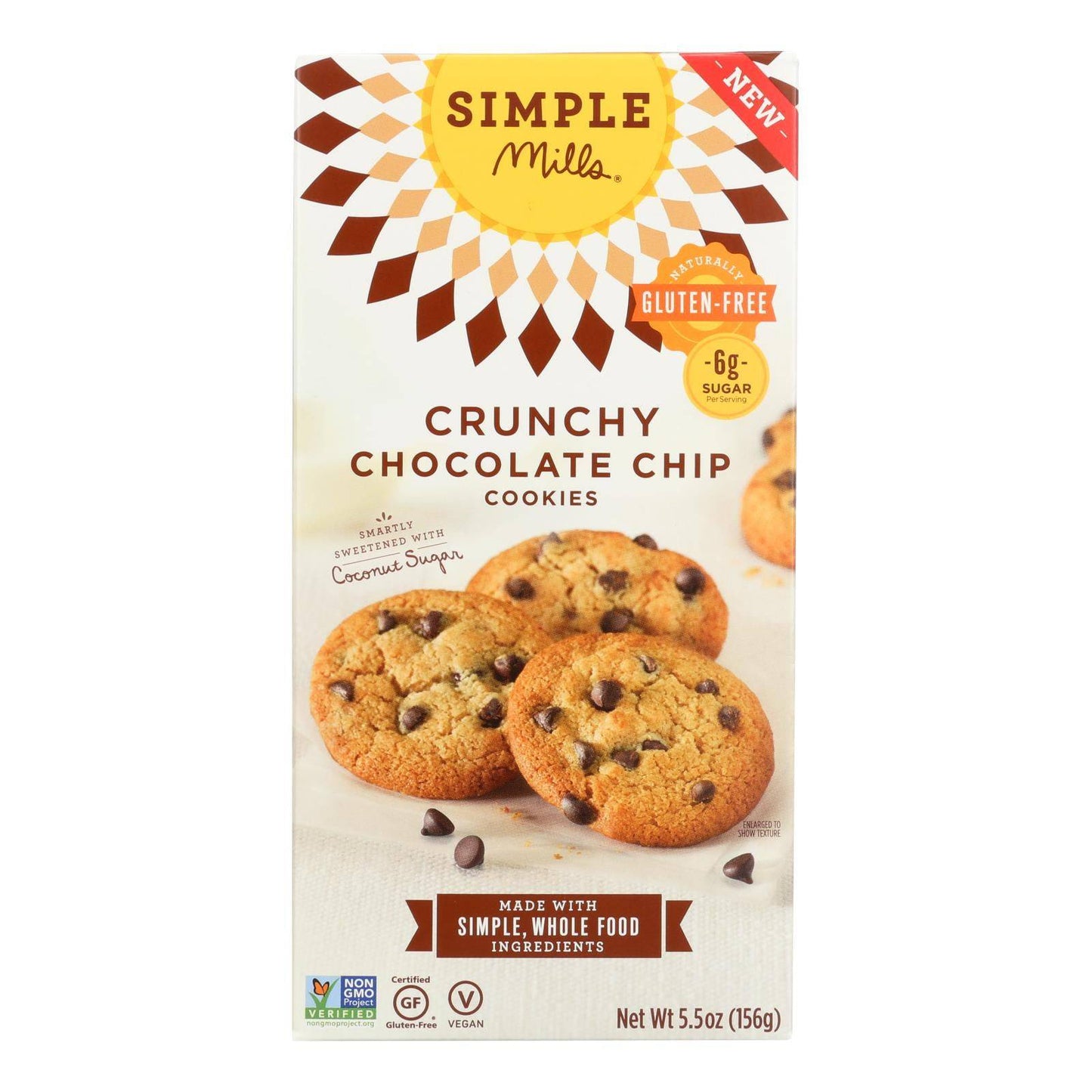 Buy Simple Mills Cookies - Crunchy Chocolate Chip - Case Of 6 - 5.5 Oz  at OnlyNaturals.us