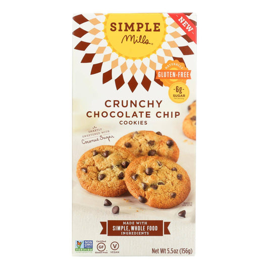 Buy Simple Mills Cookies - Crunchy Chocolate Chip - Case Of 6 - 5.5 Oz  at OnlyNaturals.us