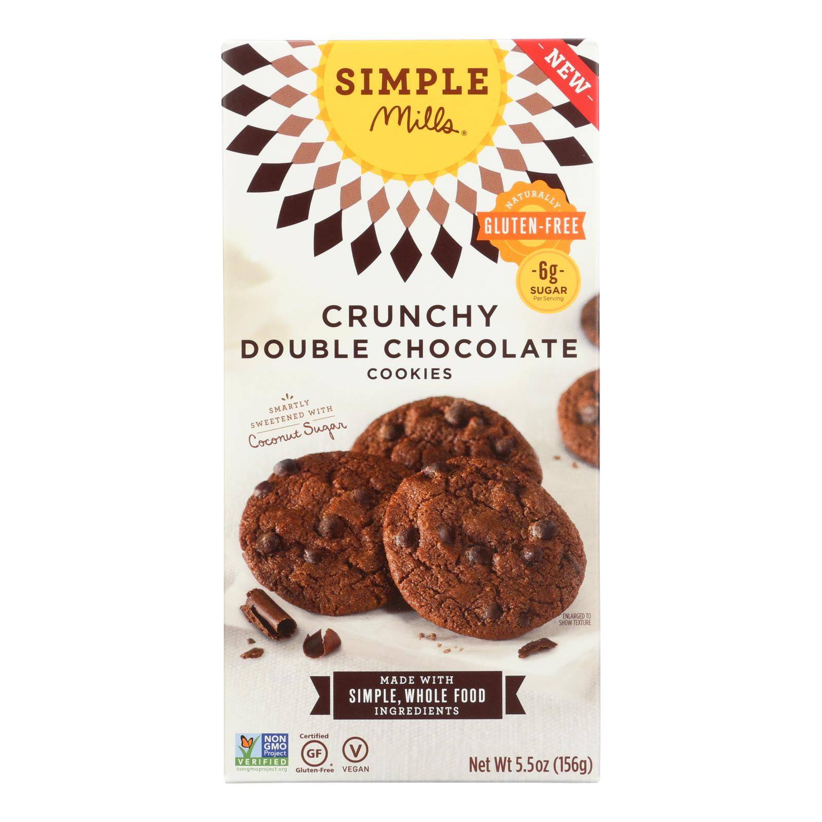 Buy Simple Mills Cookies - Crunchy Double Chocolate - Case Of 6 - 5.5 Oz  at OnlyNaturals.us