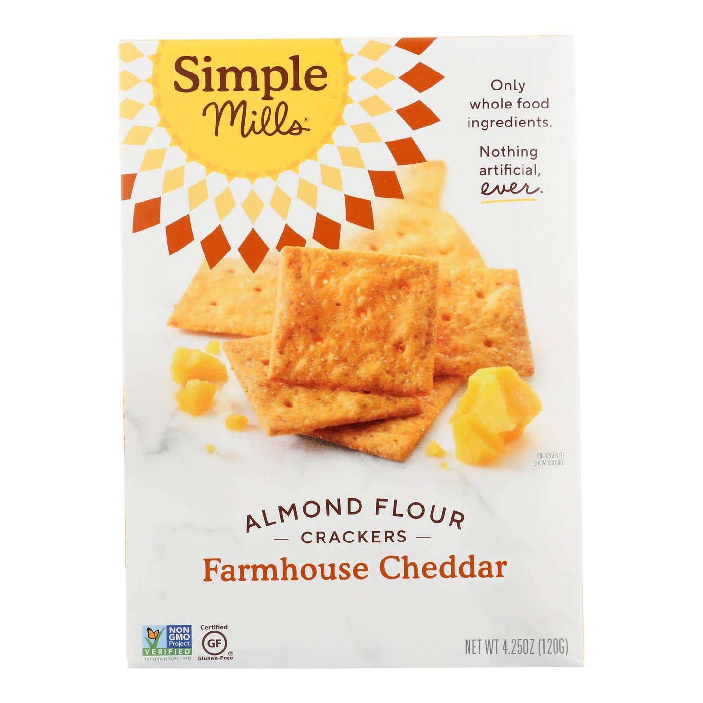 Buy Simple Mills Farmhouse Cheddar Almond Flour Crackers - Case Of 6 - 4.25 Oz.  at OnlyNaturals.us