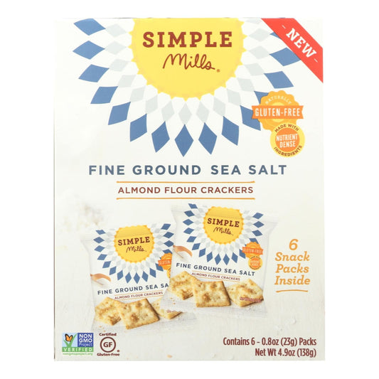 Simple Mills Fine Ground Sea Salt Almond Flour Crackers - Case Of 6 - 4.9 Oz | OnlyNaturals.us