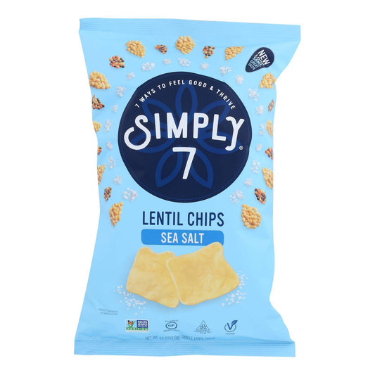 Simply 7 Lentil Chips - Sea Salt - Case Of 12 - 4 Oz. | OnlyNaturals.us