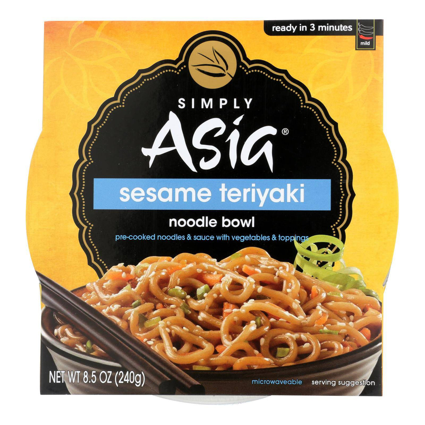Simply Asia Sesame Teriyaki Noodle Bowl - Case Of 6 - 8.5 Oz. | OnlyNaturals.us