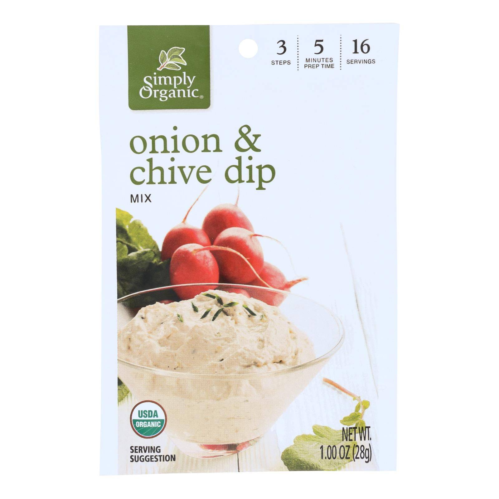 Simply Organic Onion And Chive Dip Mix - Case Of 12 - 1 Oz. | OnlyNaturals.us