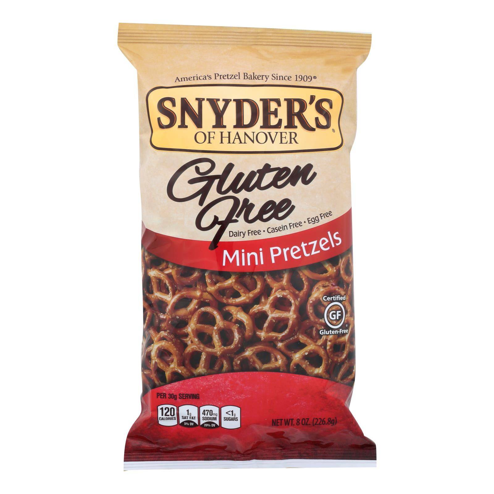 Snyder's Of Hanover Mini Pretzels - Gluten Free - Case Of 12 - 8 Oz. | OnlyNaturals.us