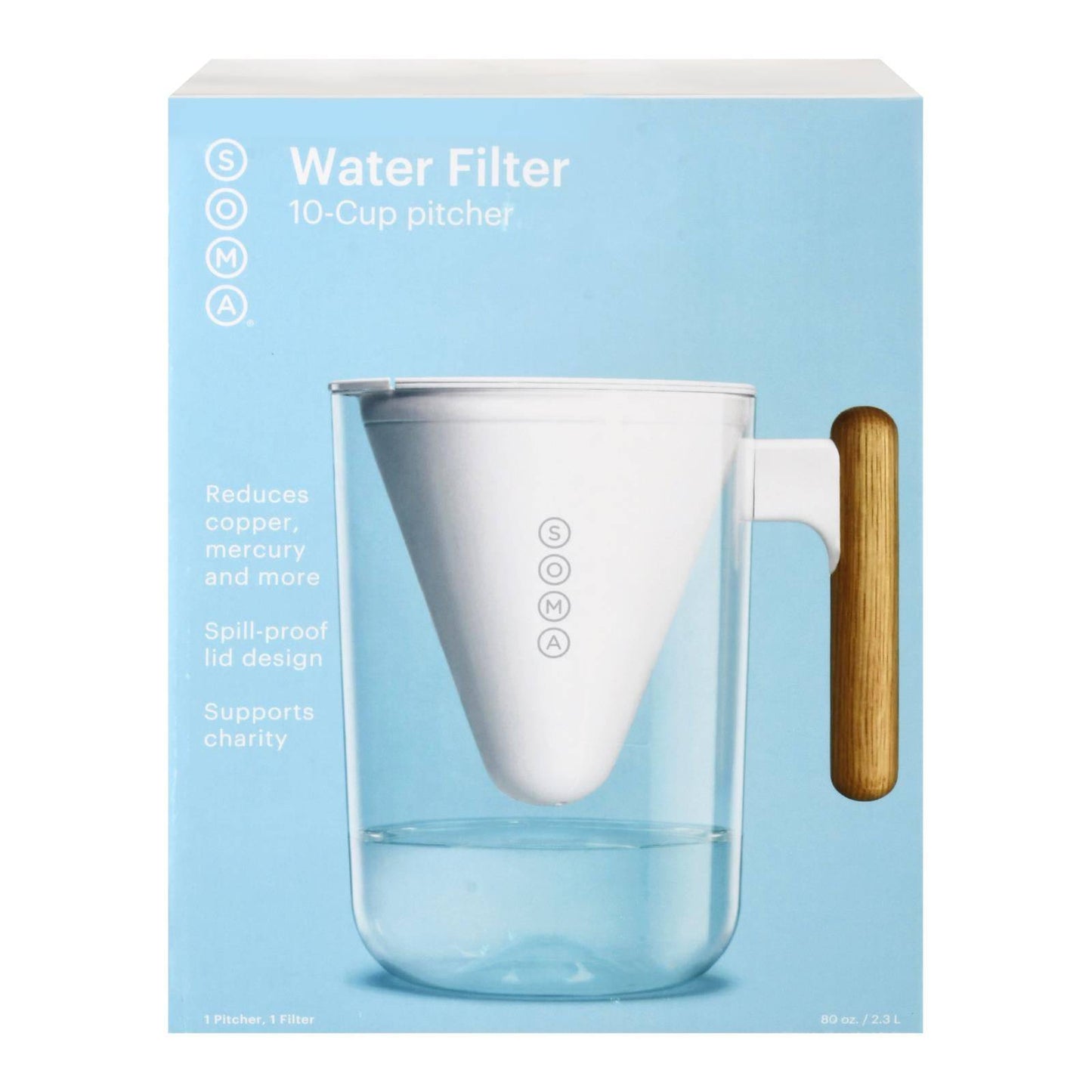 Soma - Water Pitchr Filt 10c Wht - Case Of 2 - 80 Oz | OnlyNaturals.us