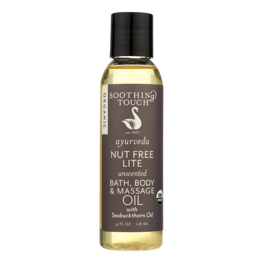 Soothing Touch Bath Body And Massage Oil - Organic - Ayurveda - Nut Free Lite - Unscented - 4 Oz | OnlyNaturals.us