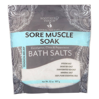 Soothing Touch Bath Salts - Sore Muscle Soak - 32 Oz | OnlyNaturals.us