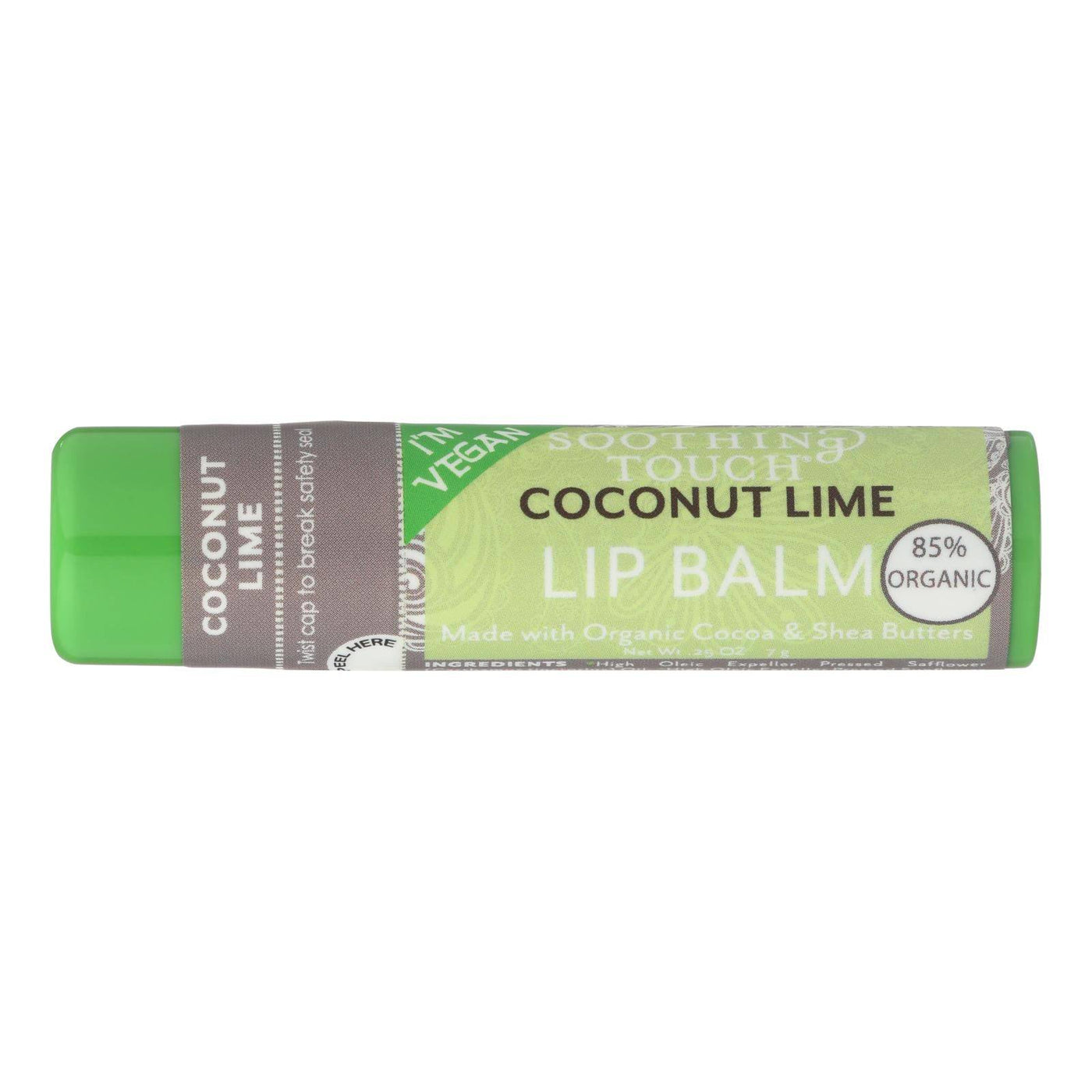 Soothing Touch Lip Balm - Organic Coconut Lime - Case Of 12 - .25 Oz | OnlyNaturals.us