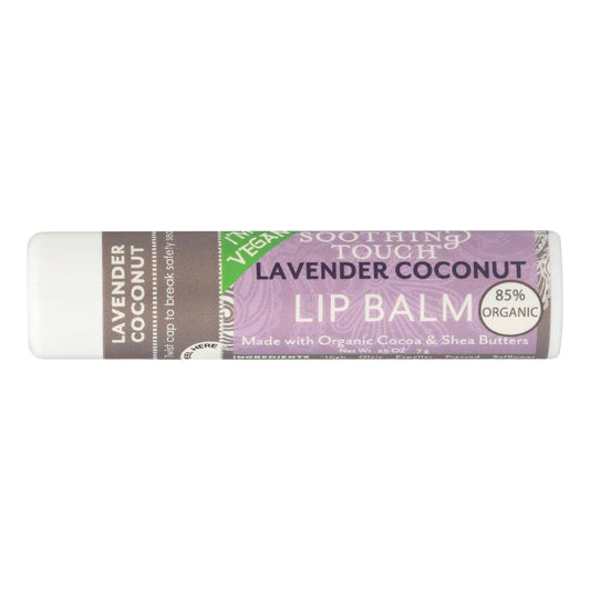 Soothing Touch Lavender Coconut Vegan Lip Balm  - Case Of 12 - .25 Oz | OnlyNaturals.us