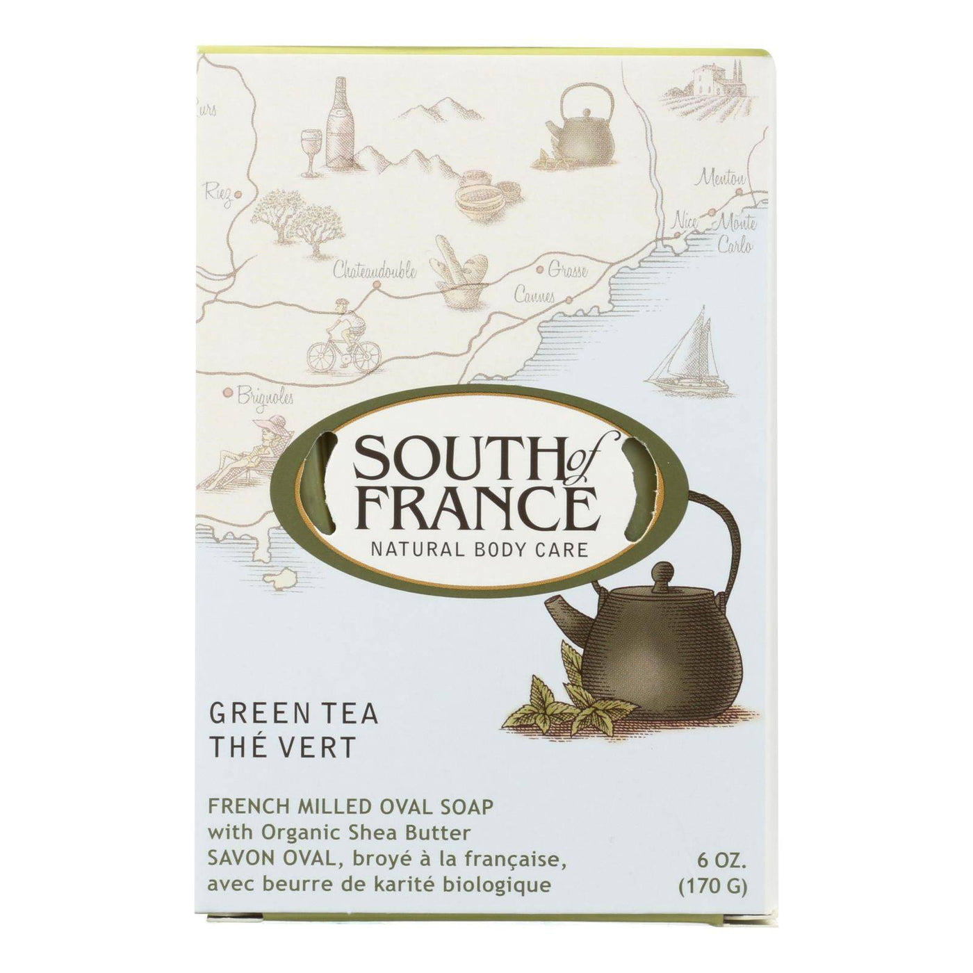 Buy South Of France Bar Soap - Green Tea - 6 Oz - 1 Each  at OnlyNaturals.us