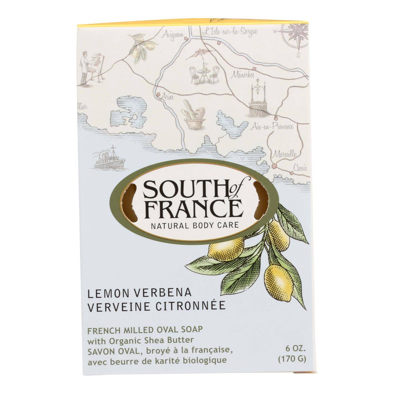Buy South Of France Bar Soap - Lemon Verbena - Full Size - 6 Oz  at OnlyNaturals.us