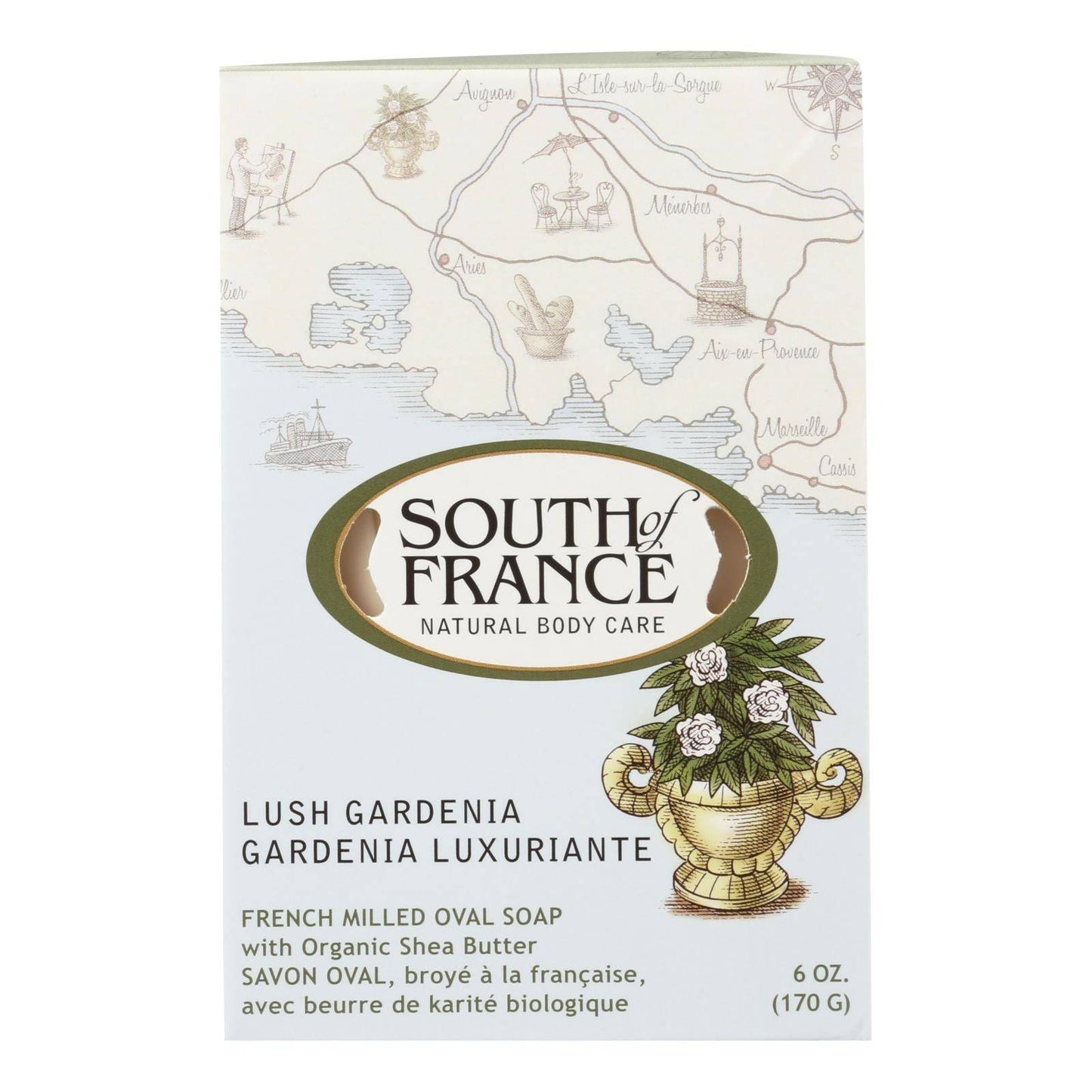 Buy South Of France Bar Soap - Lush Gardenia - 6 Oz - 1 Each  at OnlyNaturals.us