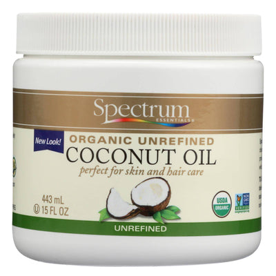 Spectrum Essentials Organic Coconut Oil - Unrefined - 15 Oz | OnlyNaturals.us