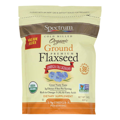 Buy Spectrum Essentials Flaxseed - Organic - Ground - Premium - 24 Oz  at OnlyNaturals.us