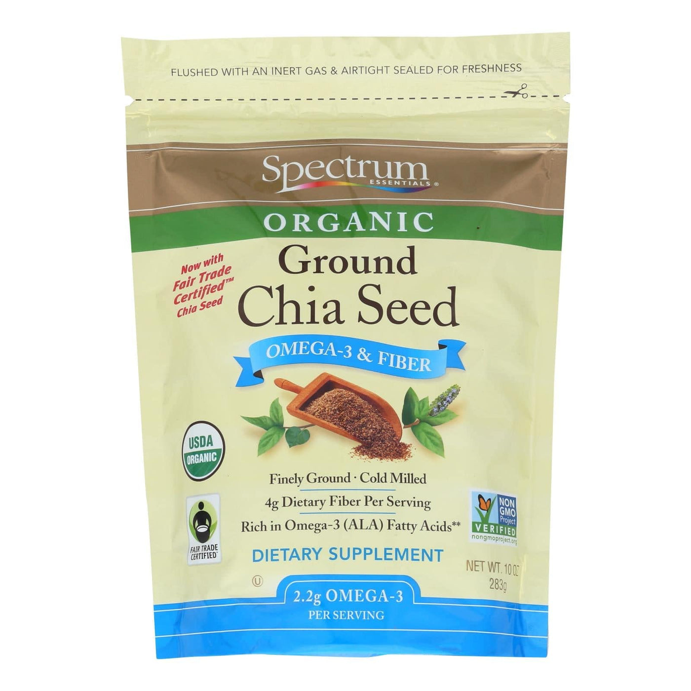 Spectrum Essentials Organic Chia Seed - Ground - 10 Oz | OnlyNaturals.us