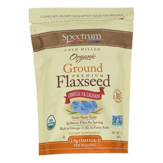 Buy Spectrum Essentials Organic Ground Flaxseed - 14 Oz  at OnlyNaturals.us